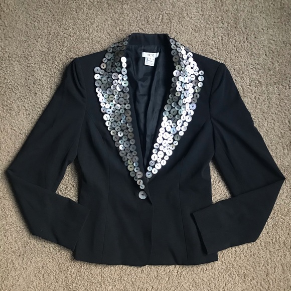 Cache Black Abalone Shell Button Collar Blazer - Picture 4 of 9